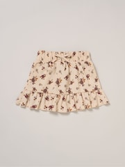 Miss Faux Fur Gilet Beret Rib Brown Top and Skirt Set - Image 7 of 7