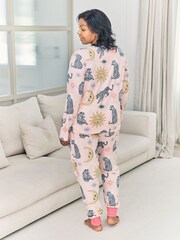 Chelsea Peers Pink Celestial Leopard Print Long Pyjamas Set - Image 8 of 8