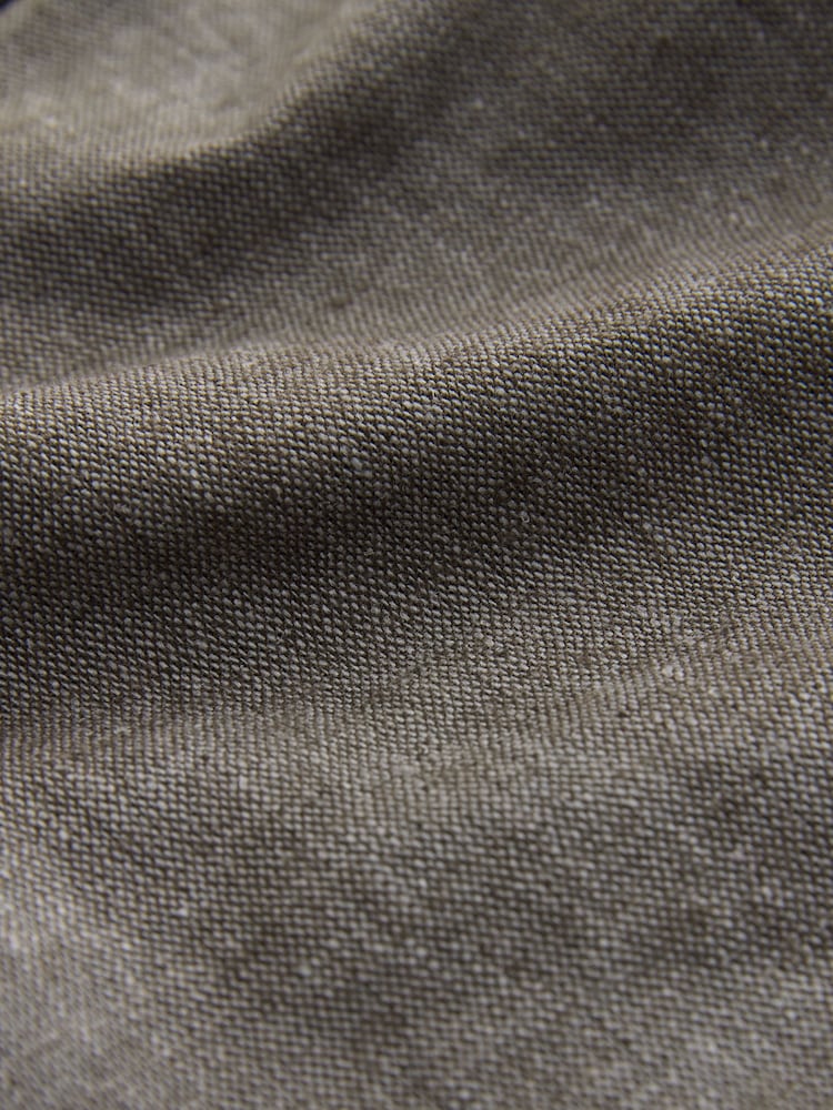 Brown Linen Rich Ruched Bandeau Top - Image 7 of 7