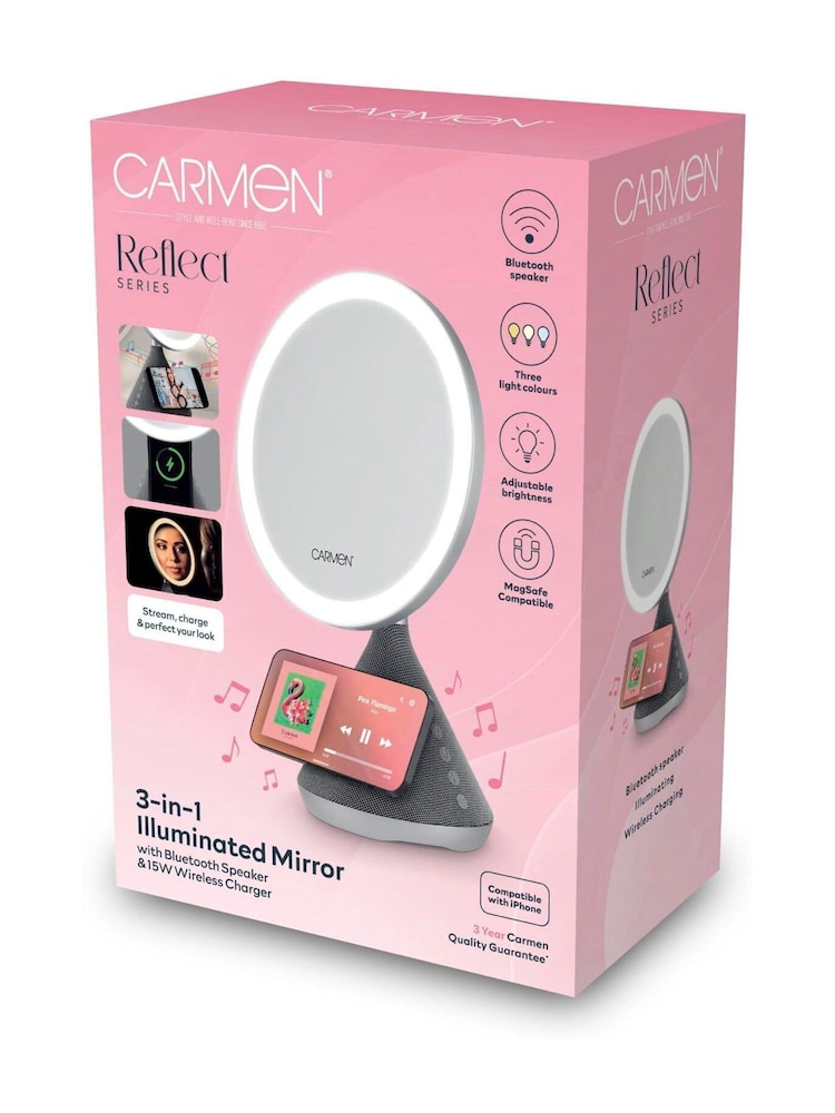 Carmen Silver 3-in-1 Illuminated LED Mirror - Image 10 of 10 Carmen Silver 3-in-1 Illuminated LED Mirror - Image 10 of 10