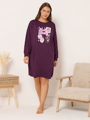 Yours Curve Red Feeling Lucky Long Sleeve Nightdress - Image 3 of 6