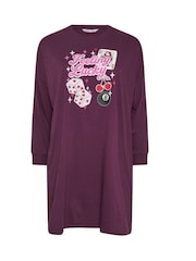 Yours Curve Red Feeling Lucky Long Sleeve Nightdress - Image 5 of 6
