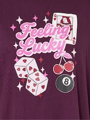 Yours Curve Red Feeling Lucky Long Sleeve Nightdress - Image 6 of 6