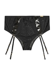 Yours Curve Black High Suspender Leg Briefs - Image 5 of 6