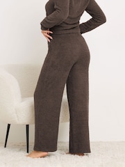 PixieGirl Petite Brown Chenille Wide Leg Joggers - Image 3 of 6