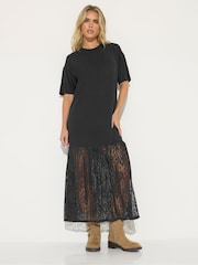 PixieGirl Petite Lace T-Shirt Maxi Dress - Imagen 2 de 5