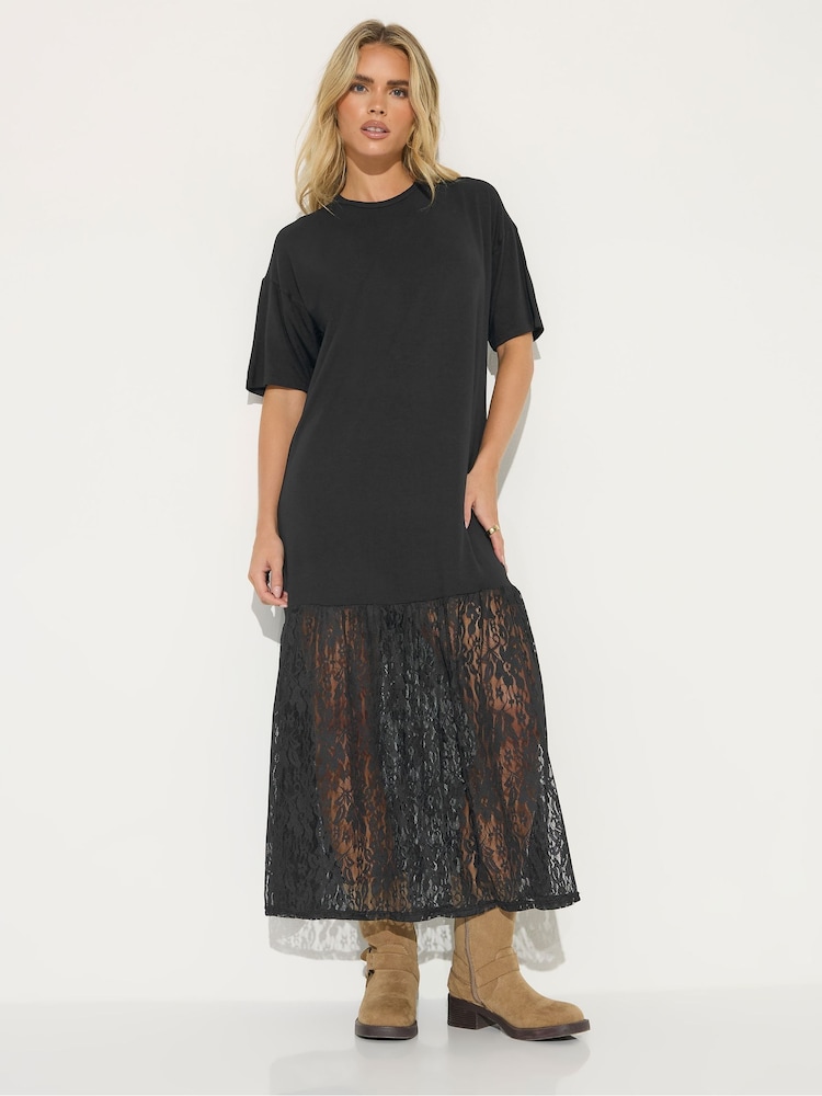 PixieGirl Petite Lace T-Shirt Maxi Dress - Imagen 2 de 5