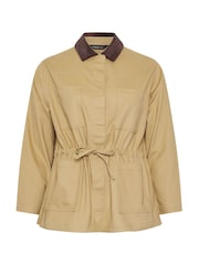 Yours Curve Brown Cord Collar Carpenter Jacket - Image 5 of 5