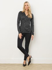Long Tall Sally Coal Black Wrap Top - Image 2 of 5