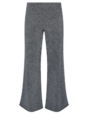 PixieGirl Petite Silver Textured Wide Leg Trousers - Image 5 of 5