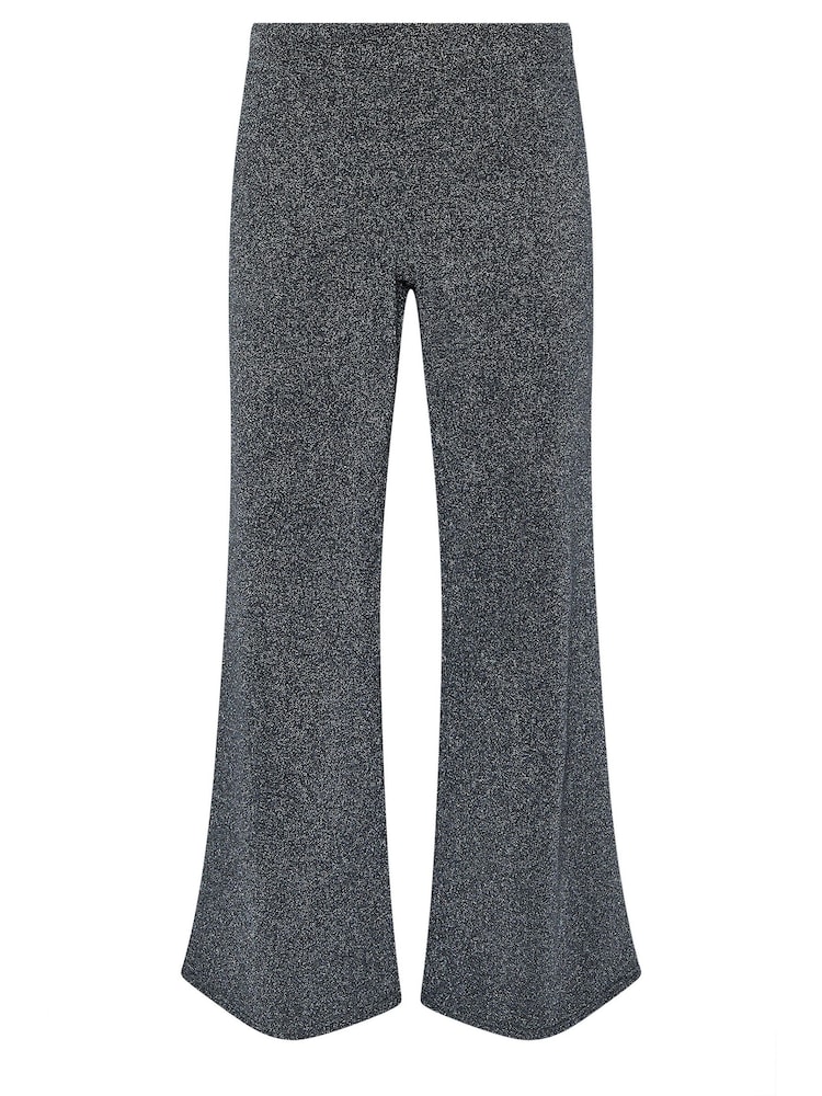 PixieGirl Petite Silver Textured Wide Leg Trousers - Image 5 of 5