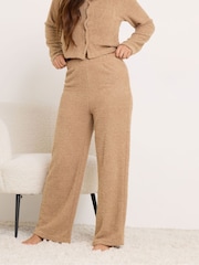 PixieGirl Petite Dark Brown Chenille Wide Leg Joggers - Image 2 of 5