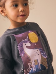Unicorn gri - Hanorac cu gât crew (3luni-7ani) - Imaginea 4 din 8
