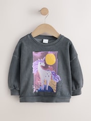 Unicorn gri - Hanorac cu gât crew (3luni-7ani) - Imaginea 5 din 8