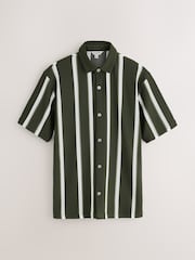 Green Regular Fit Stripe Short Sleeve Jersey Shirt - Image 1 of 3