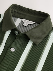 Green Regular Fit Stripe Short Sleeve Jersey Shirt - Image 2 of 3