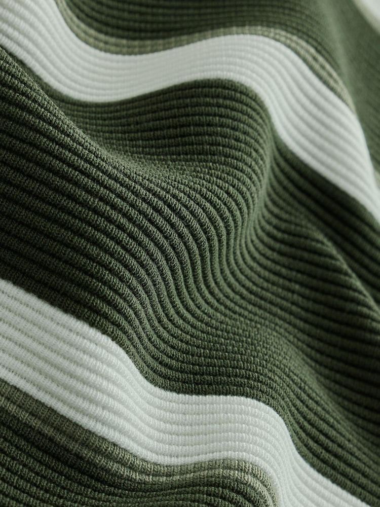 Green Regular Fit Stripe Short Sleeve Jersey Shirt - Image 7 of 7