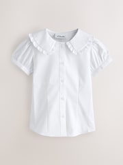 Clarks White Collared Short Sleeve School Shirts 2 Pack - Image 2 of 7