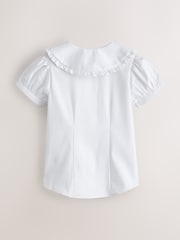 Clarks White Collared Short Sleeve School Shirts 2 Pack - Image 3 of 7