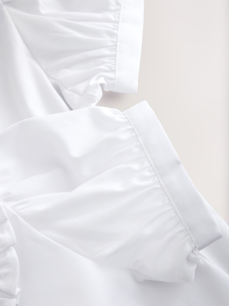 Clarks White Collared Short Sleeve School Shirts 2 Pack - Image 7 of 7