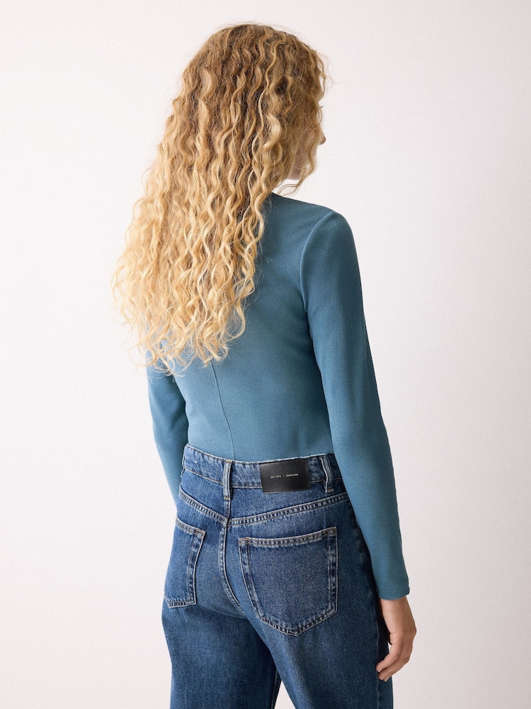 Jigsaw Blue Long Sleeve Fine Cotton Baby T-Shirt - Image 4 of 4