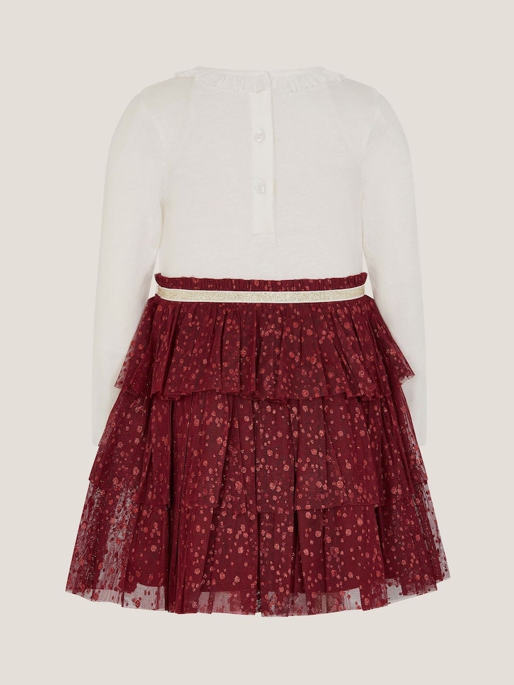 Monsoon Red Baby Christmas Tree Disco Dress - Image 2 of 3