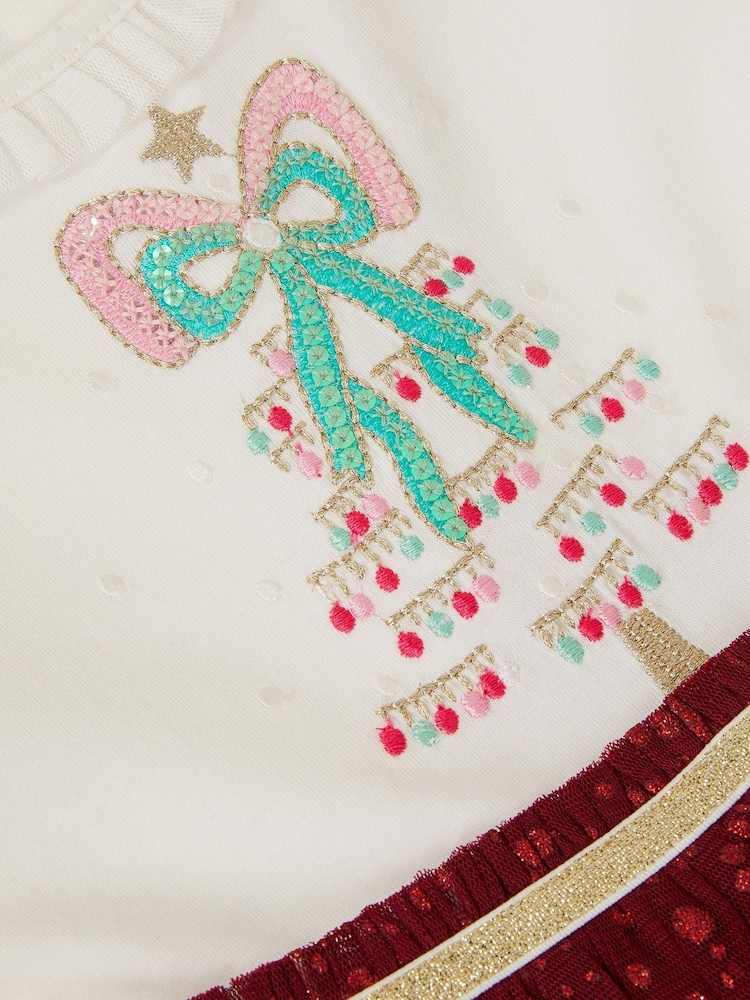 Monsoon Red Baby Christmas Tree Disco Dress - Image 3 of 3 Monsoon Red Baby Christmas Tree Disco Dress - Image 3 of 3
