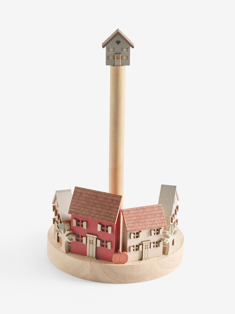Natural Light Up Autumnal Houses Kitchen Roll Holder - Image 5 of 5 Natural Light Up Autumnal Houses Kitchen Roll Holder - Image 5 of 5