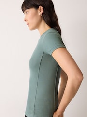 Jigsaw Blue High Neck Seam Detail Top - Image 3 of 5