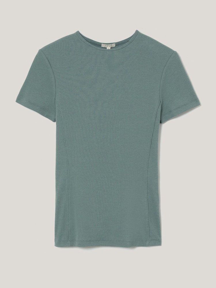 Jigsaw Blue High Neck Seam Detail Top - Image 5 of 5
