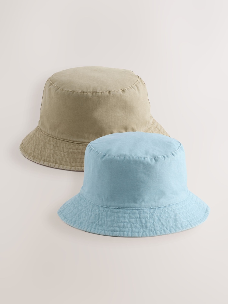 Blue/Neutral Bucket Hats 2 Pack - Image 1 of 6