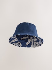 Navy Blue Floral Reversible Bucket Hat - Image 4 of 7