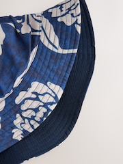 Navy Blue Floral Reversible Bucket Hat - Image 5 of 7