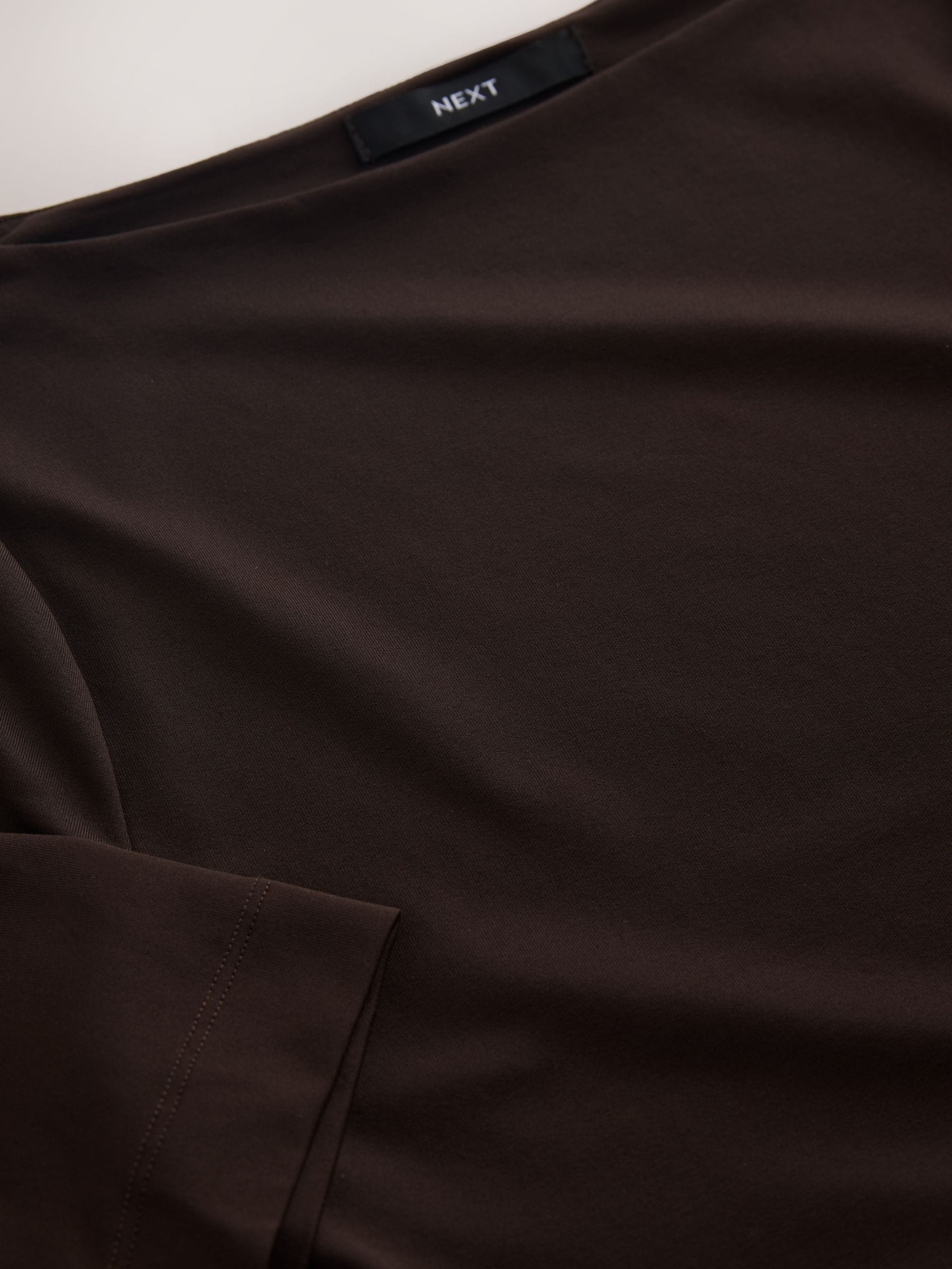 todayful Silky Halfsleeve Shirts ダークブラウン Buy Chocolate Brown Soft Touch Slash Neck Half Sleeve T-Shirt from