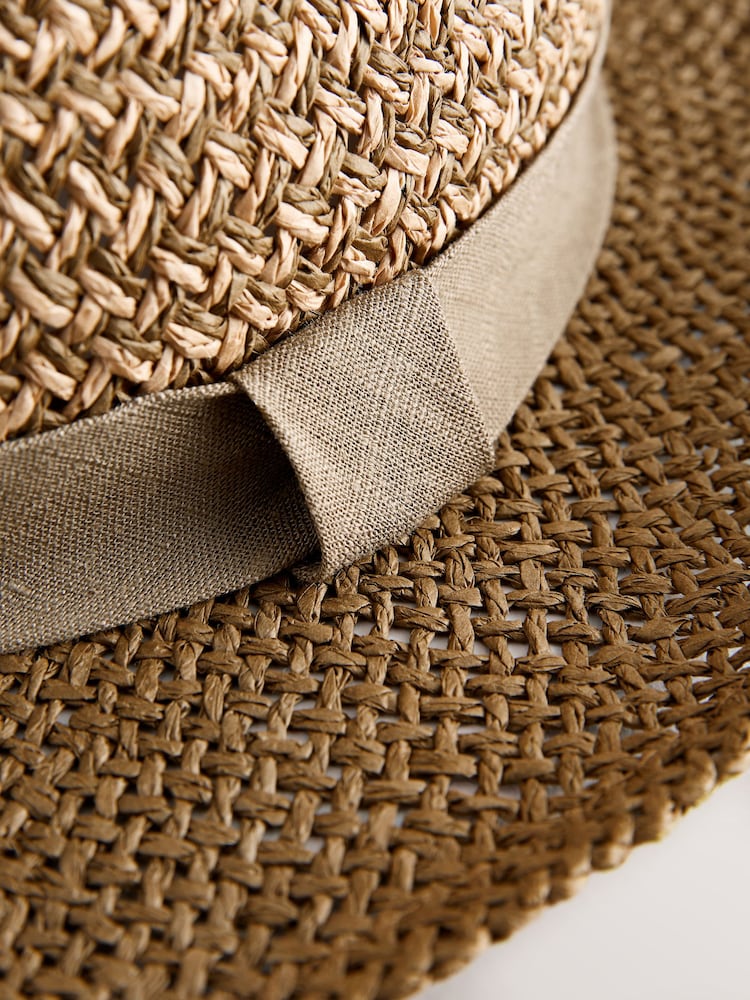 Khaki Stone Panama Straw Hat - Image 2 of 3