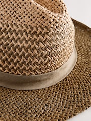 Khaki Stone Panama Straw Hat - Image 3 of 3