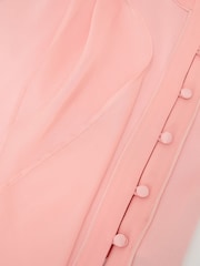 Reiss Pink Andrea Satin Sleeveless Scarf-Neck Top - Image 7 of 7