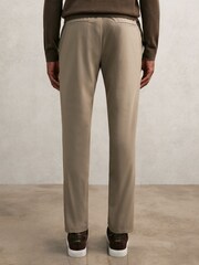 Reiss Taupe Brown Split Technical Stretch Relaxed Trousers - Image 5 of 6