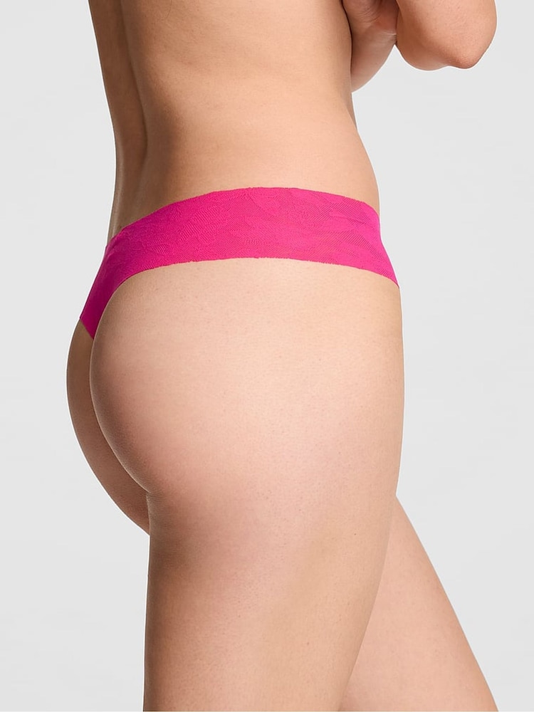 Victoria's Secret Pink Hot Stuff Pink Thong No Show Lace Knickers - Image 2 of 2