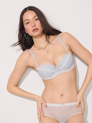 Victoria's Secret Pink Adrift Blue Cheeky Valerie Lace Mini Scoop  Knickers - Image 3 of 3