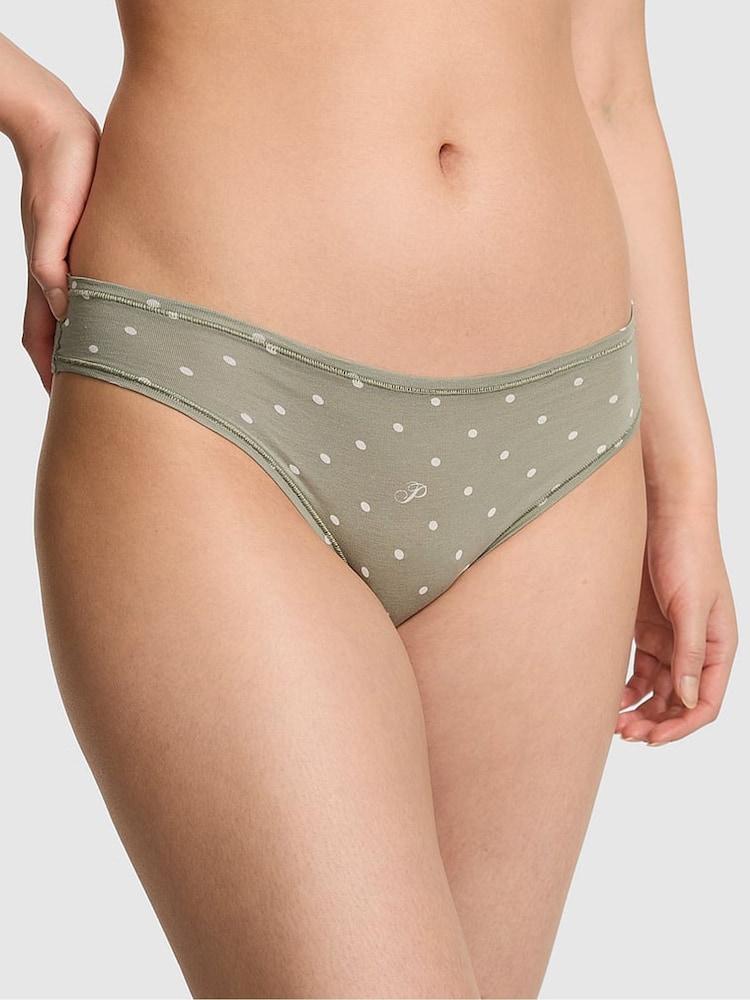 Victoria's Secret Pink Slate Green Polka Dots Cheeky Cotton Knickers - Image 1 of 2