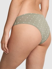 Victoria's Secret Pink Slate Green Polka Dots Cheeky Cotton Knickers - Image 2 of 2