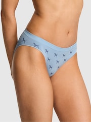 Victoria's Secret Pink Icy Blue Dog Print Bikini Knickers - Image 1 of 2