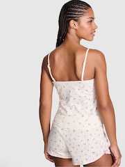 Victoria's Secret Pink White Floral Print Pointelle Pyjama Cami Top - Image 2 of 3