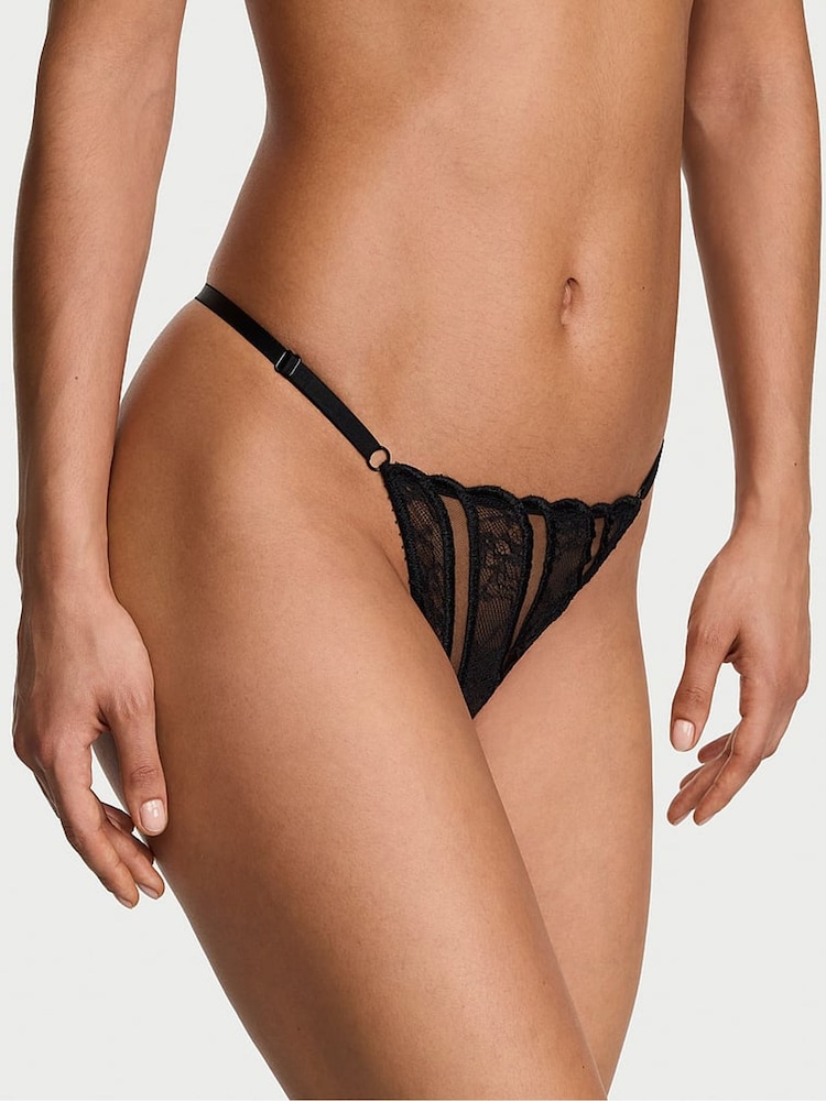 Victoria's Secret Black G-String X-Ray Embroidery Knickers - Image 2 of 3 Victoria's Secret Black G-String X-Ray Embroidery Knickers - Image 2 of 3