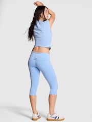Victoria's Secret Pink Blue Dancer Foldover Leggings - Image 3 of 3