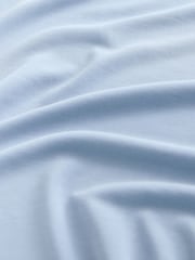 Albastru - Bluză premium din modal cu mânecă scurtă și decolteu în V - Imaginea 2 din 3