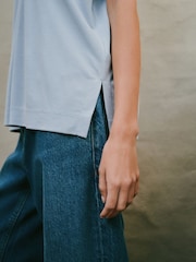 Blue N. Premium V-Neck Modal Short Sleeve Top - Image 6 of 9