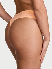 Victoria's Secret Sunlit Apricot Orange Thong Leopard Lace Knickers - Image 2 of 2