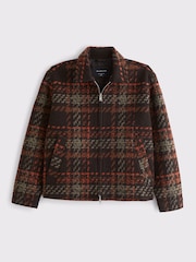 Abercrombie & Fitch Dark Brown Wool Blend Cropped Jacket - Image 1 of 4